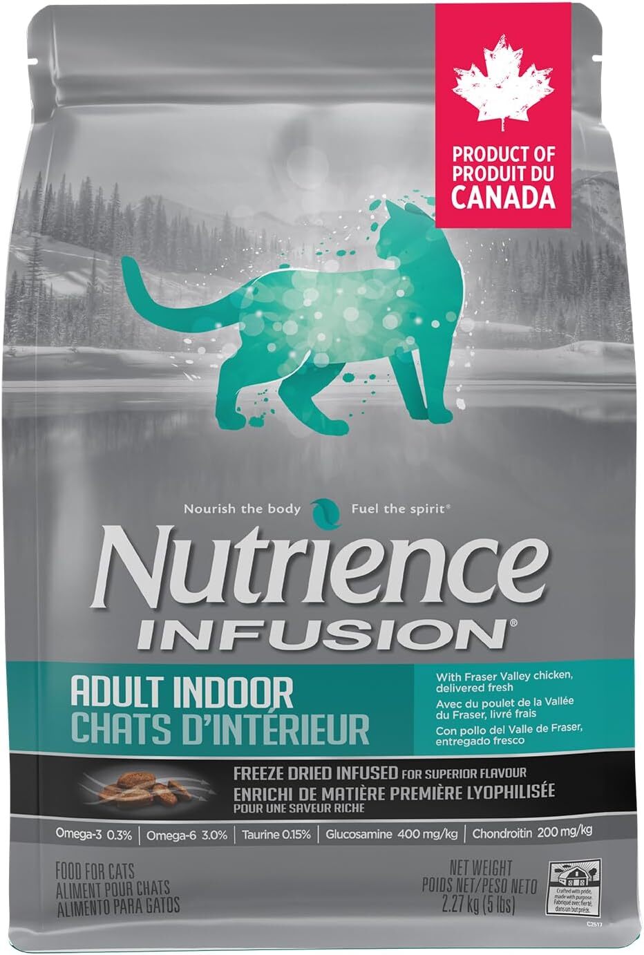 Nutrience Infusion Freeze-Dried Infused Healthy Adult Indoor for Cats (Chicken)．2.27kg/5kg