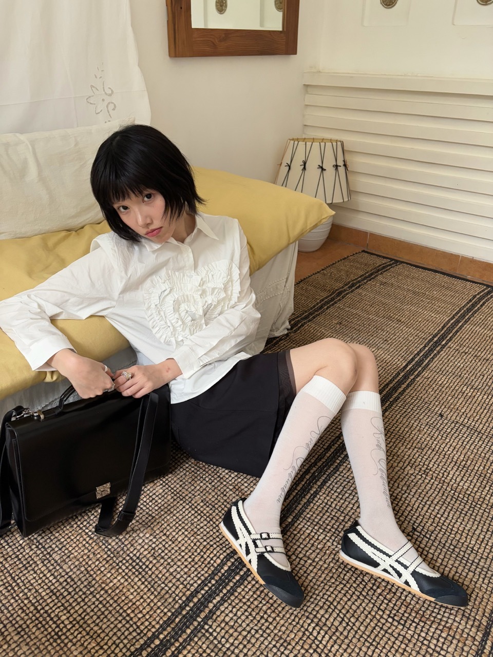 Onitsuka Tiger Mexico 66 TGRS 黑奶油 米白 焦糖底 瑪莉珍 涼鞋 鬼塚虎 女鞋 1182A678-001 / 調貨