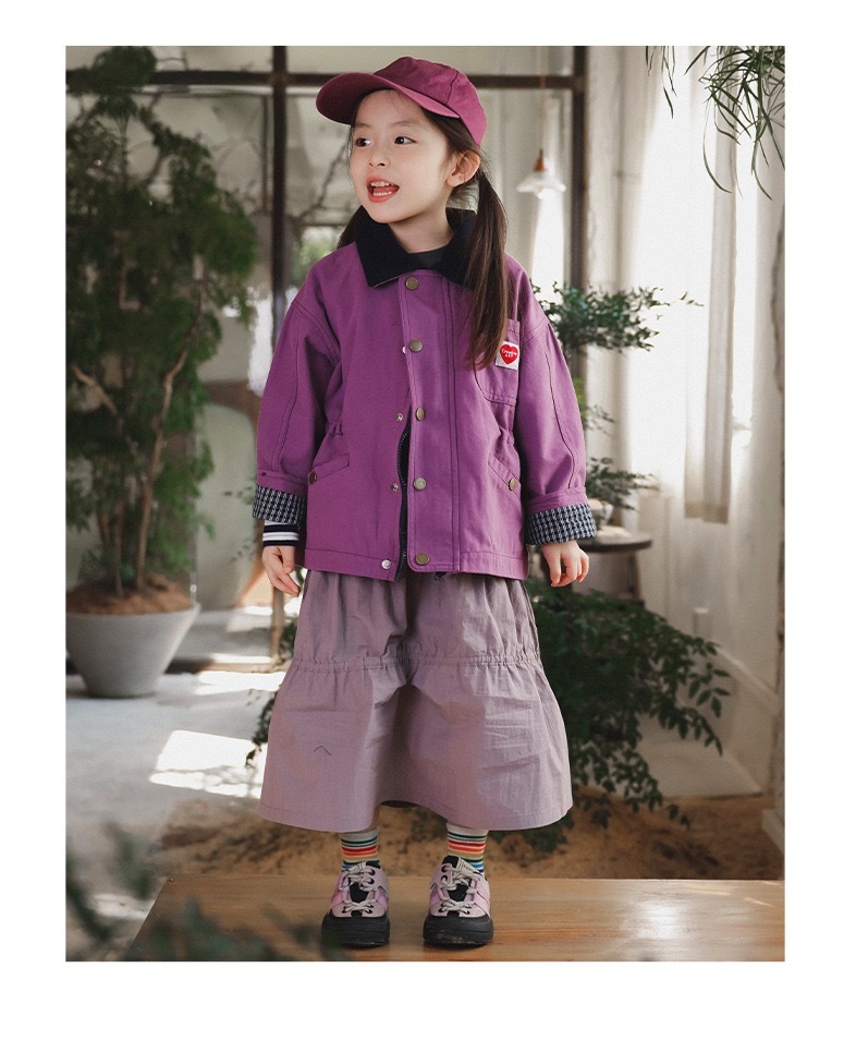 復古撞色翻領外套