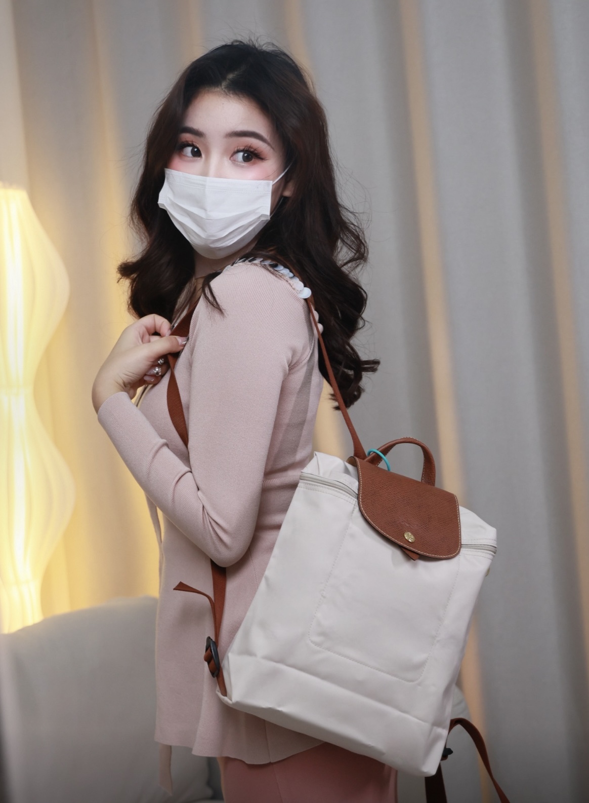 LONGCHAMP Le Pliage 26 背囊 紙白色
