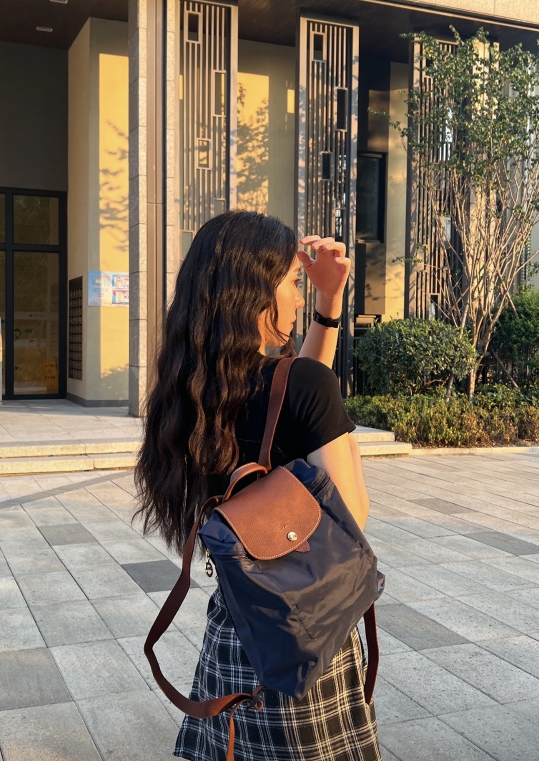 LONGCHAMP Le Pliage 26 背囊 軍藍色