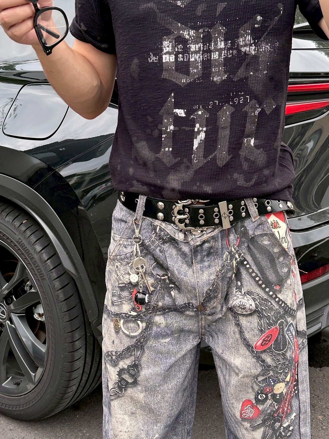 復古雕花 重工朋克铆丁皮帶