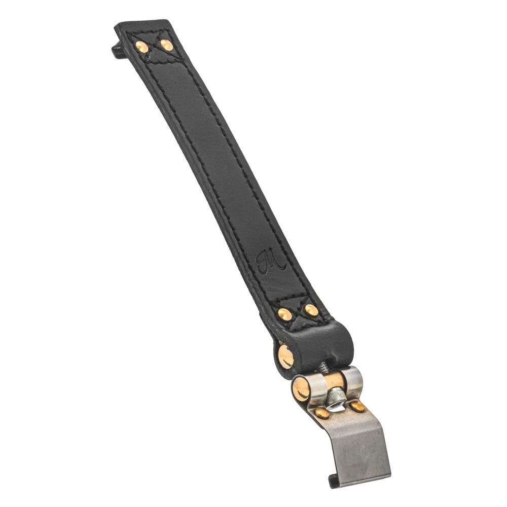 Motone LC The Beltane - Bobber/Speedmaster Battery Strap - Black Leather & Brass