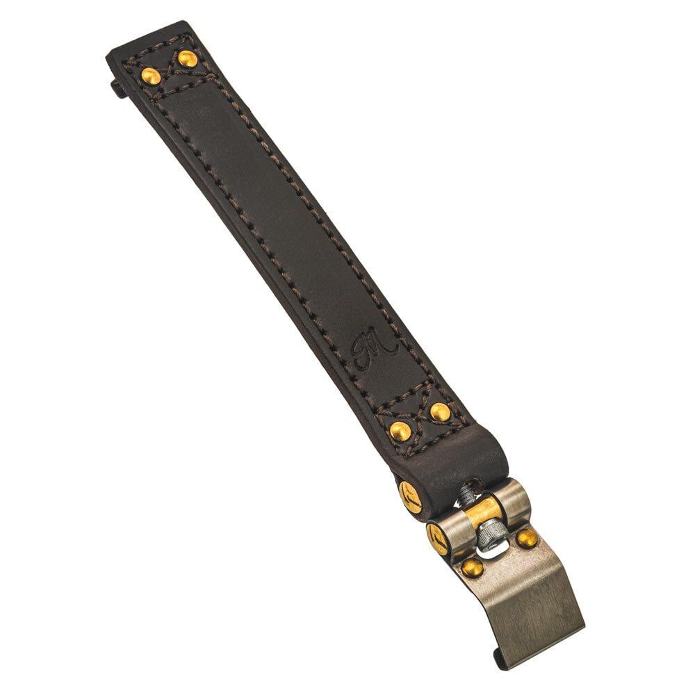 Motone LC The Beltane - Bobber/Speedmaster Battery Strap - Brown Leather & Brass