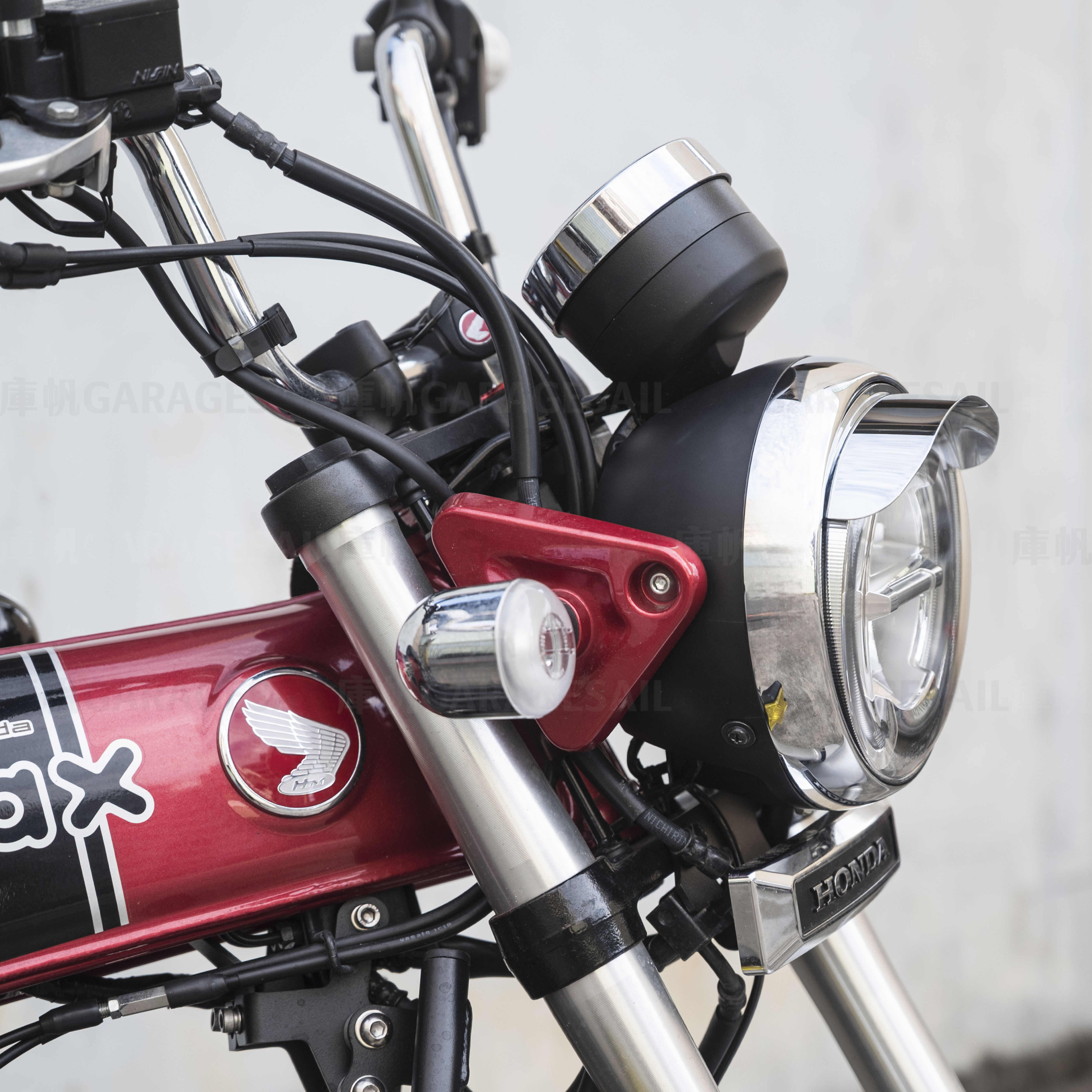 本田 Dax Monkey 專用 6吋 復古 金屬燈簷 - 電鍍銀