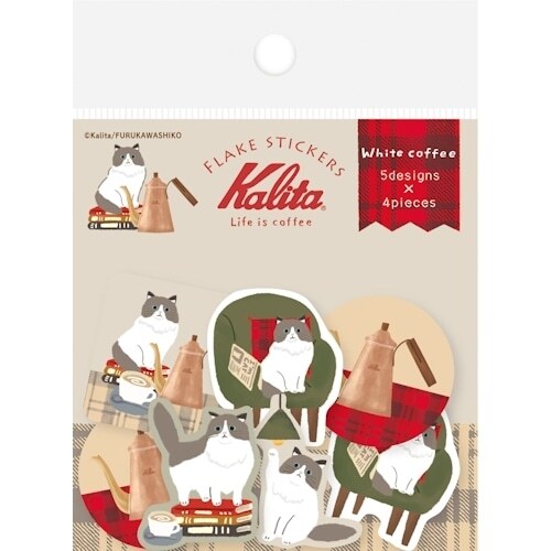 古川紙工｜Kalita 咖啡貓貓 貼紙包 (四款可選)
