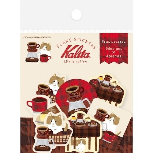古川紙工｜Kalita 咖啡貓貓 貼紙包 (四款可選)