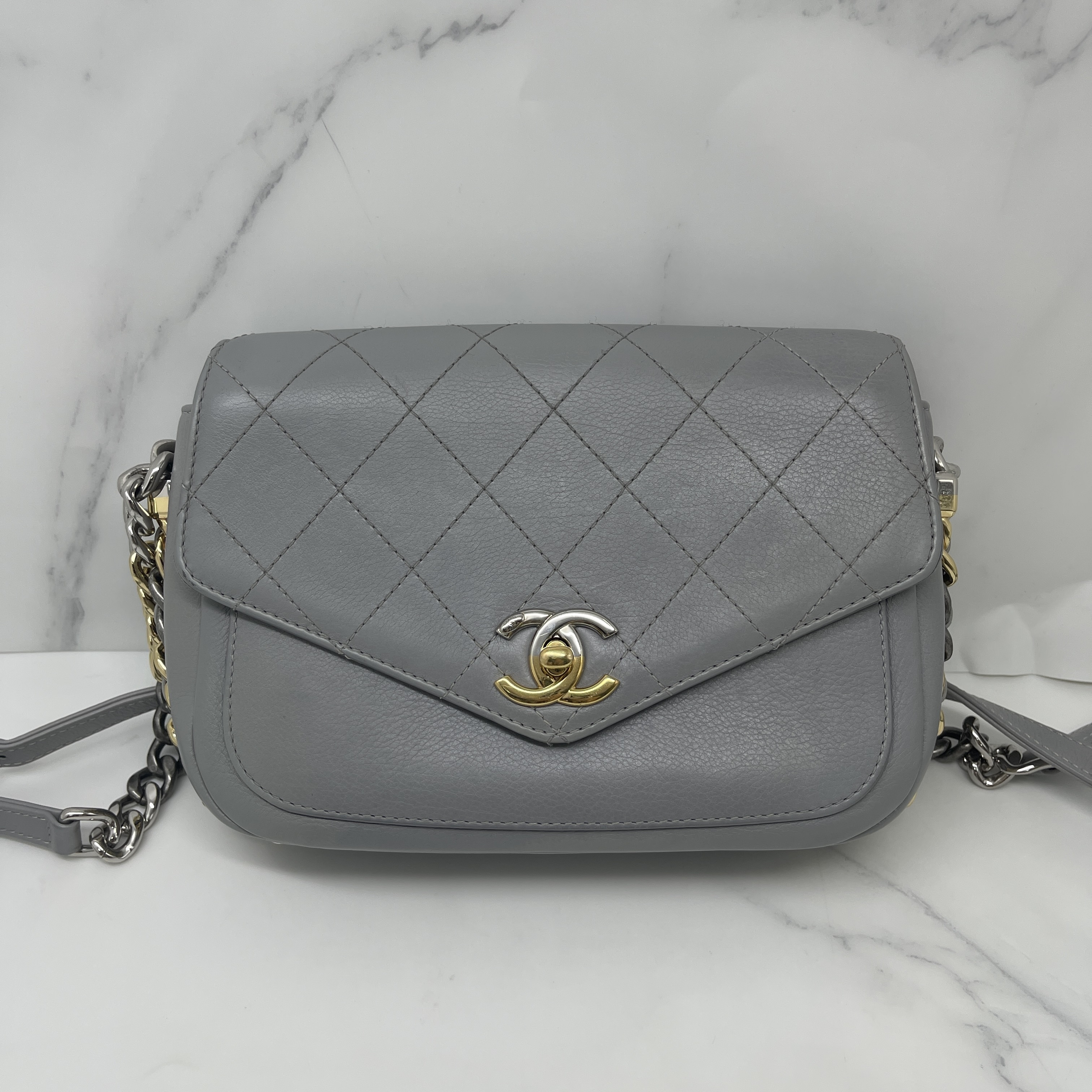Chanel Two Tone Envelope Seasonal Chain Flap