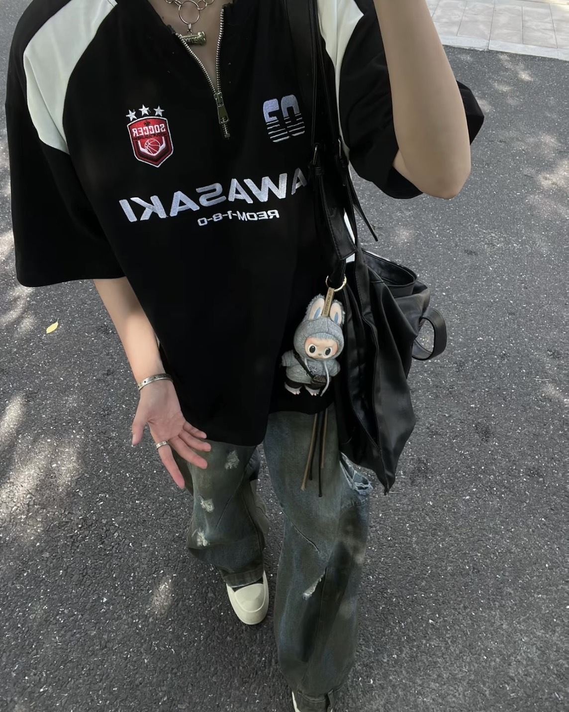 Kawasaki 美式 復古 賽車 拉鍊 上衣 2色