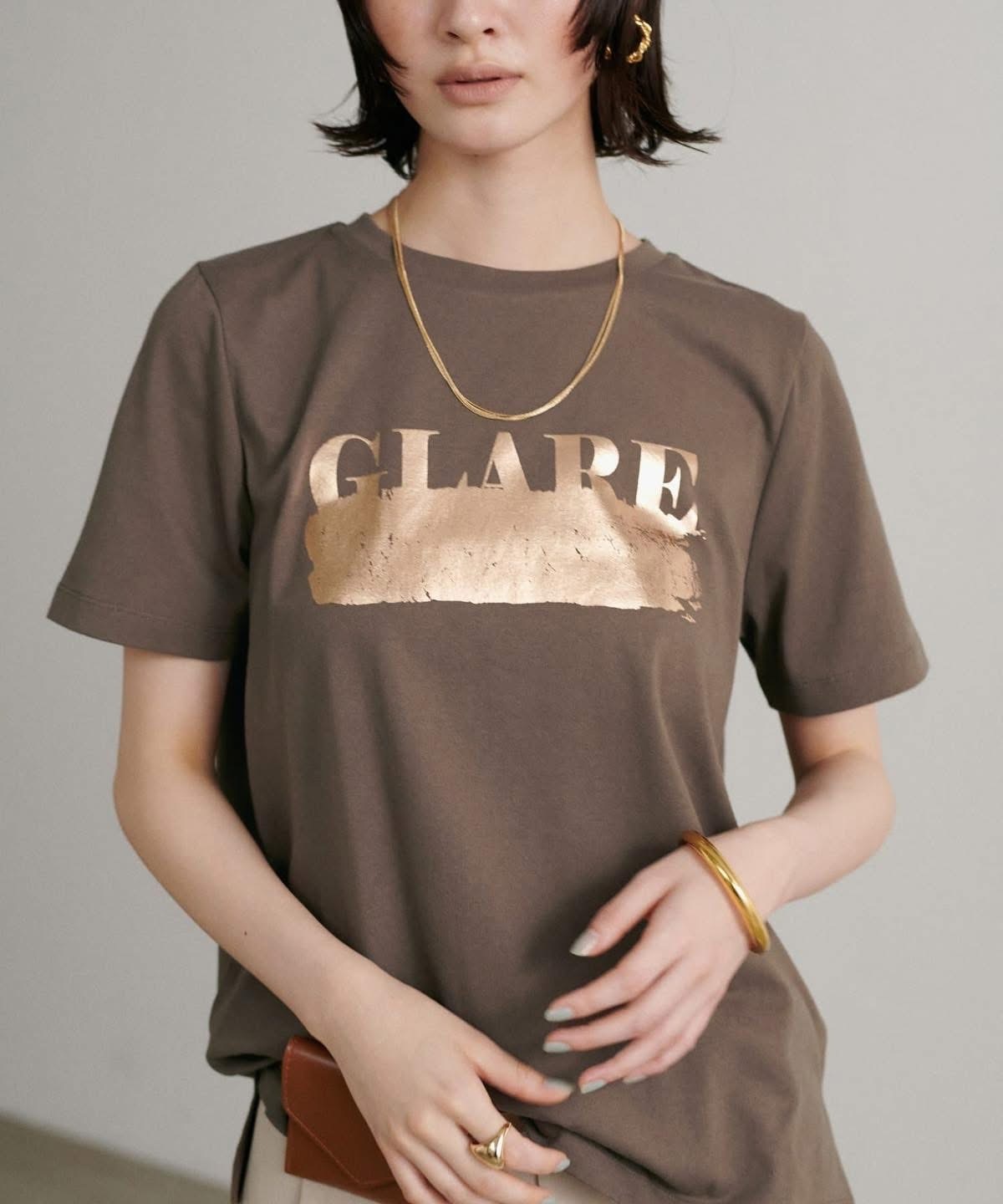 LARUTA(ラルータ)  汗染み防止箔ロゴT咖啡色（3051060720）