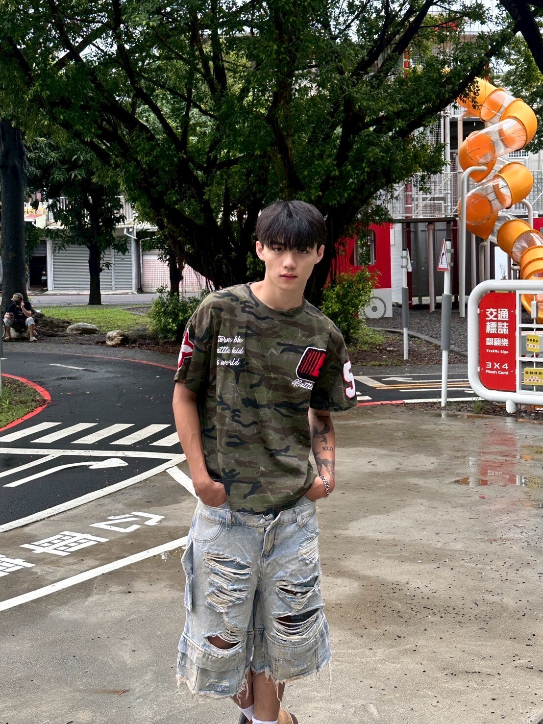 No.56美式刺繡迷彩tee