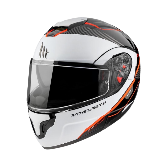 MT HELMETS ATOM SV OPENED B5 GLOSS PEARL FLUOR RED 亮面