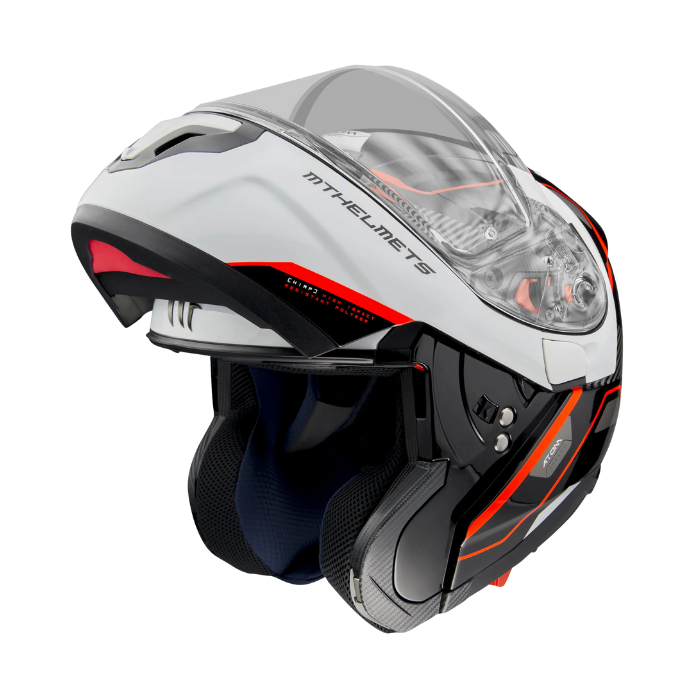 MT HELMETS ATOM SV OPENED B5 GLOSS PEARL FLUOR RED 亮面