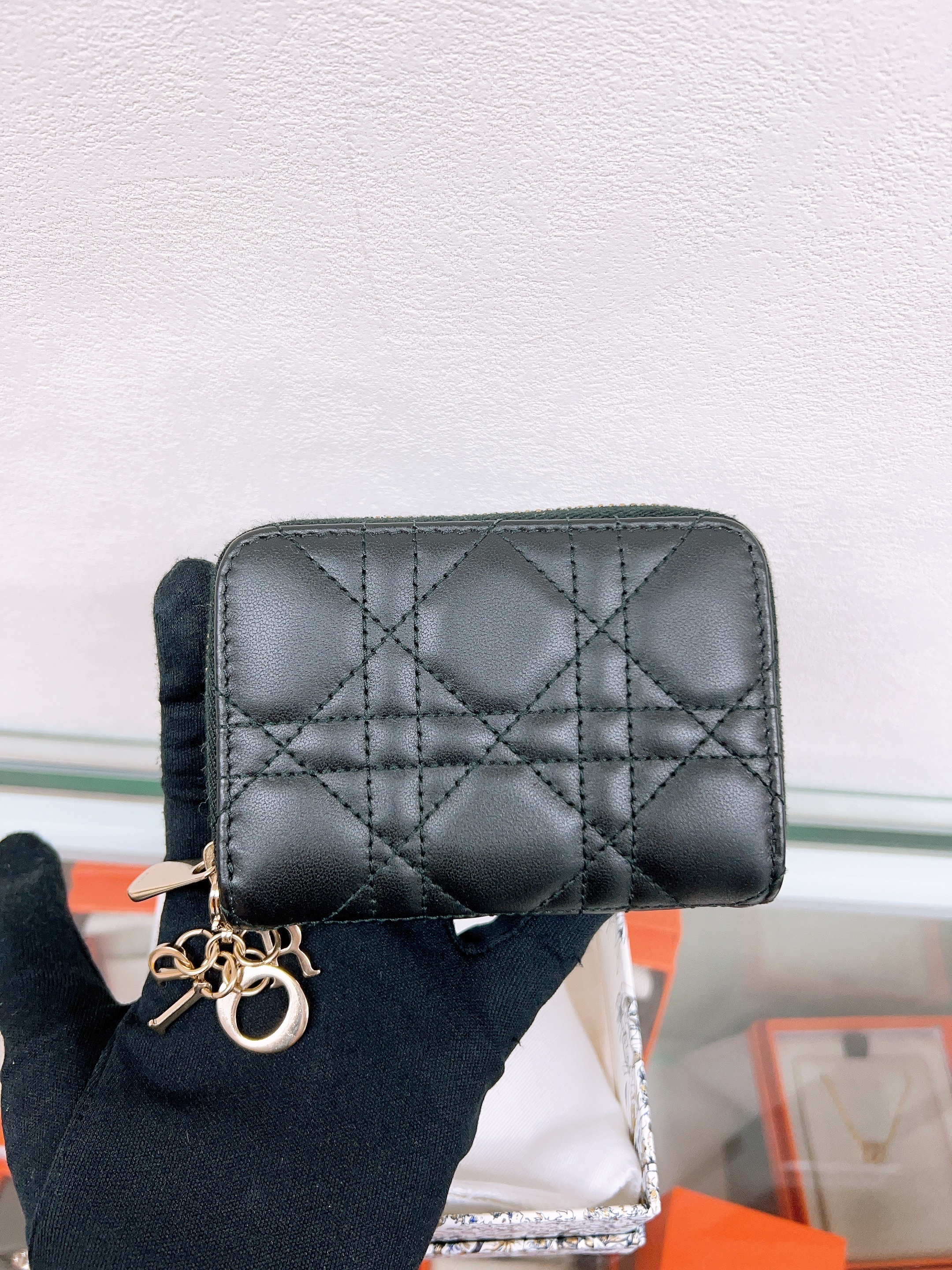 Dior Lady Dior voyageur zipped wallet black