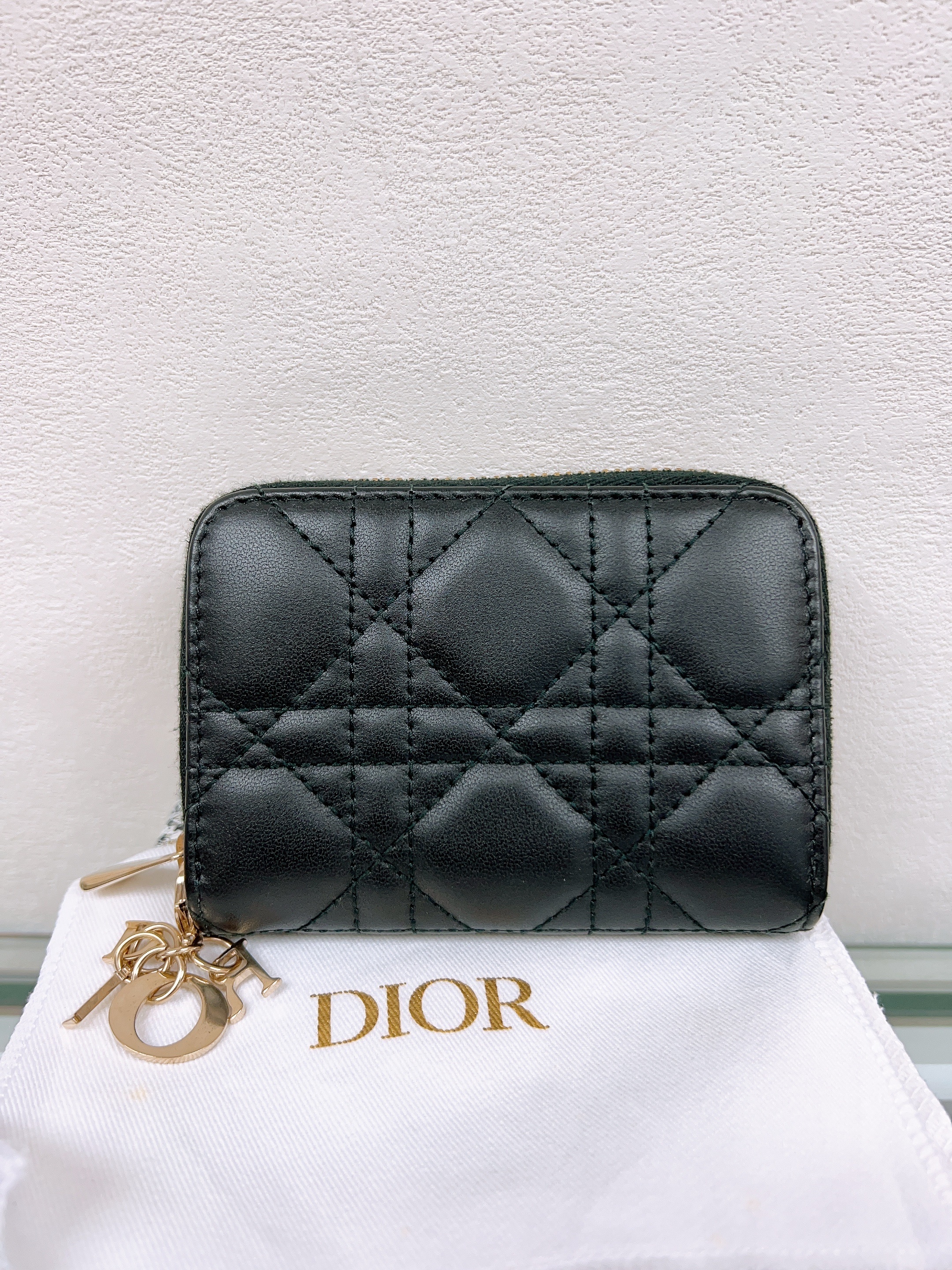 Dior Lady Dior voyageur zipped wallet black