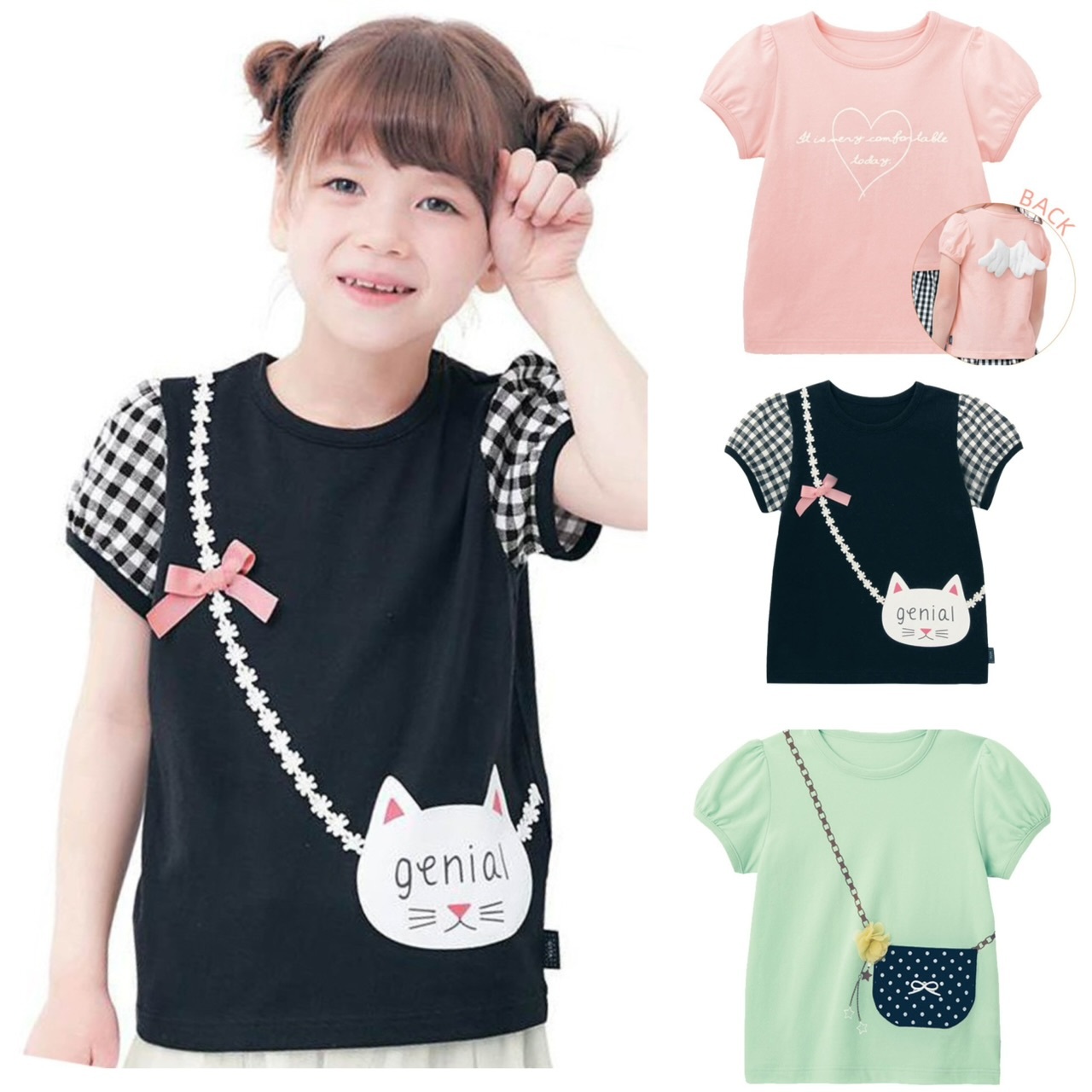 女童公主袖可愛造型短袖Tee-2501691