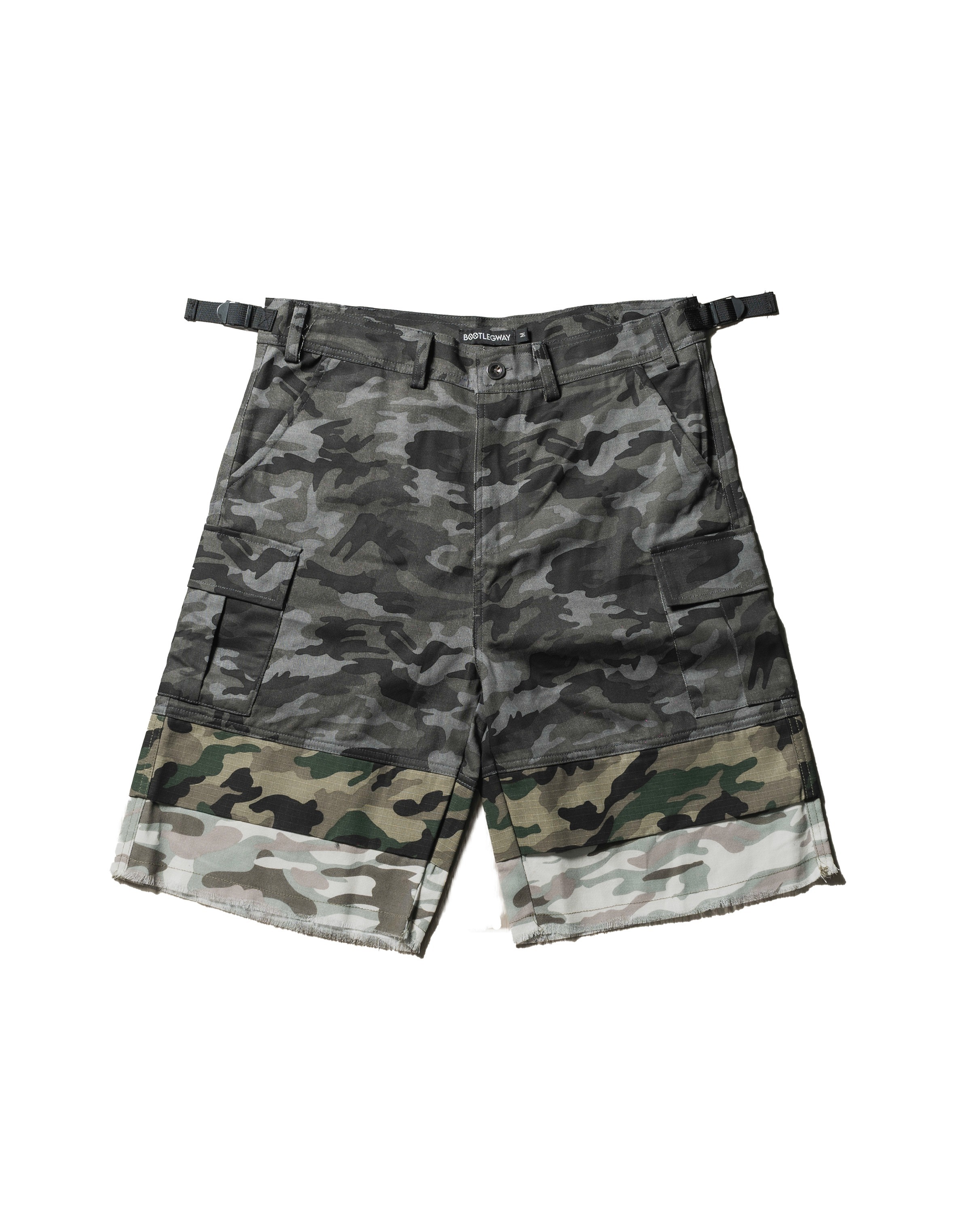 Bootlegway｜ " Triple Camo" Work Shorts (Black)