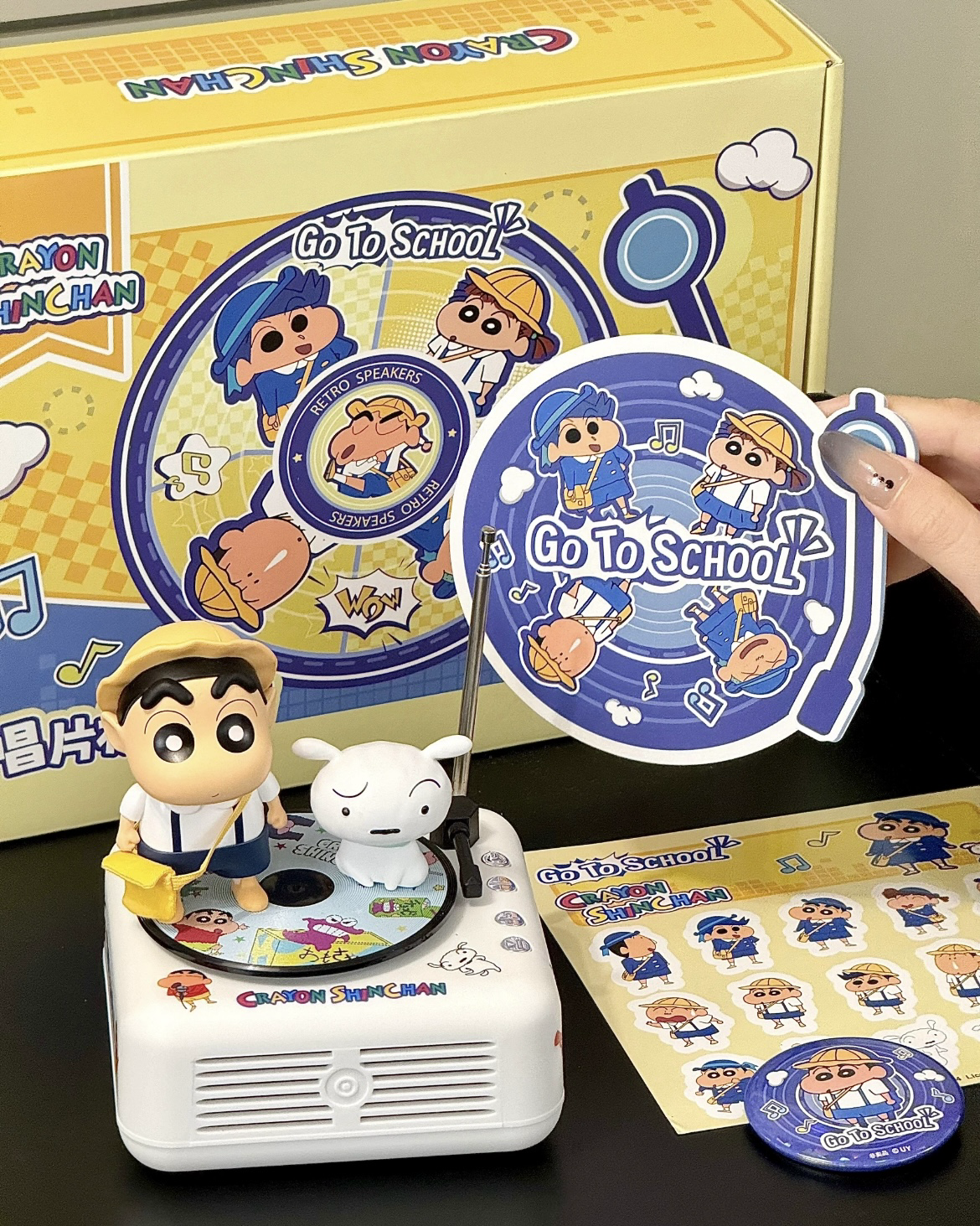 <正版授權>蠟筆小新 唱片機造型 藍芽音響