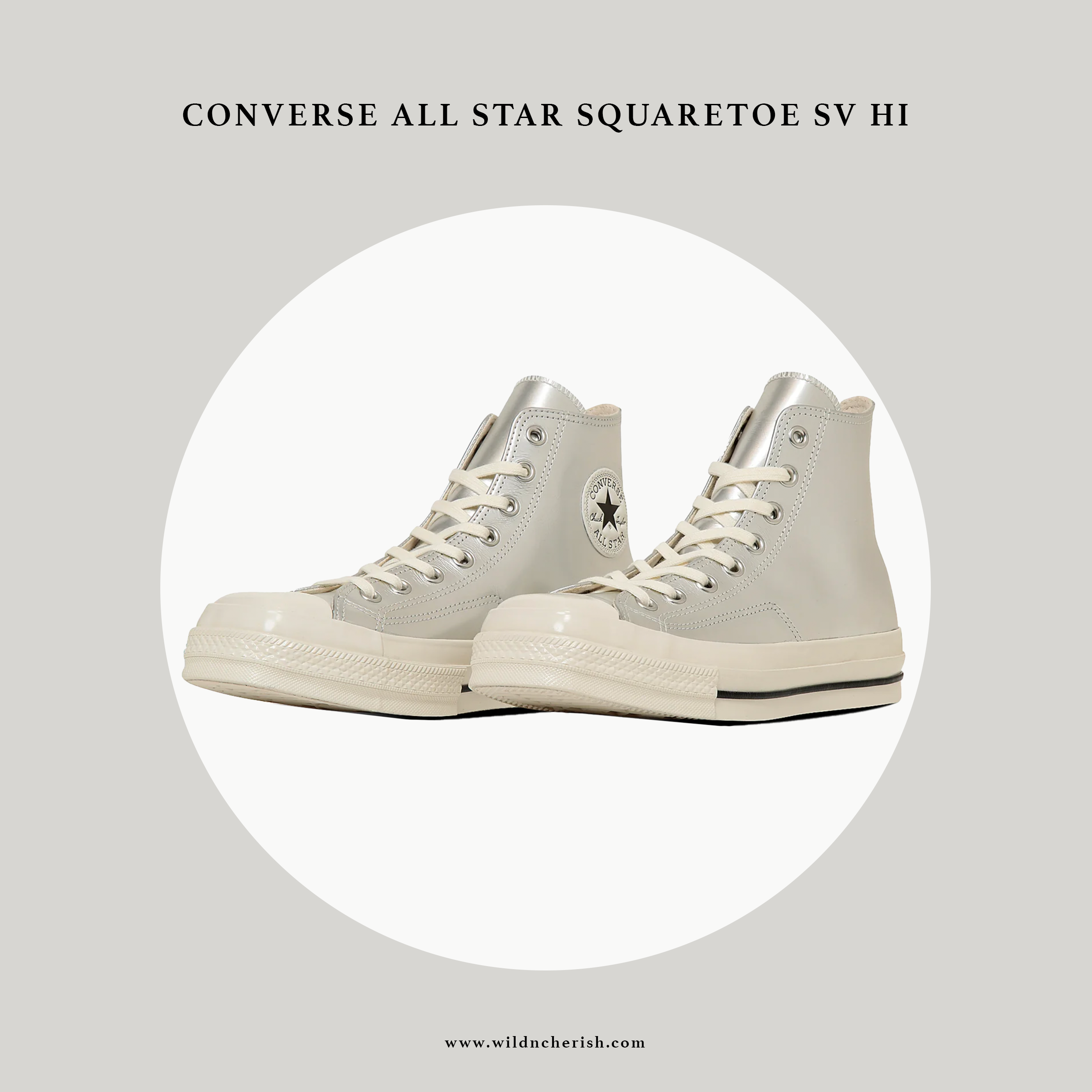 預訂 | Converse All Star Squaretoe Hi 方頭 高筒 銀色 日本限定