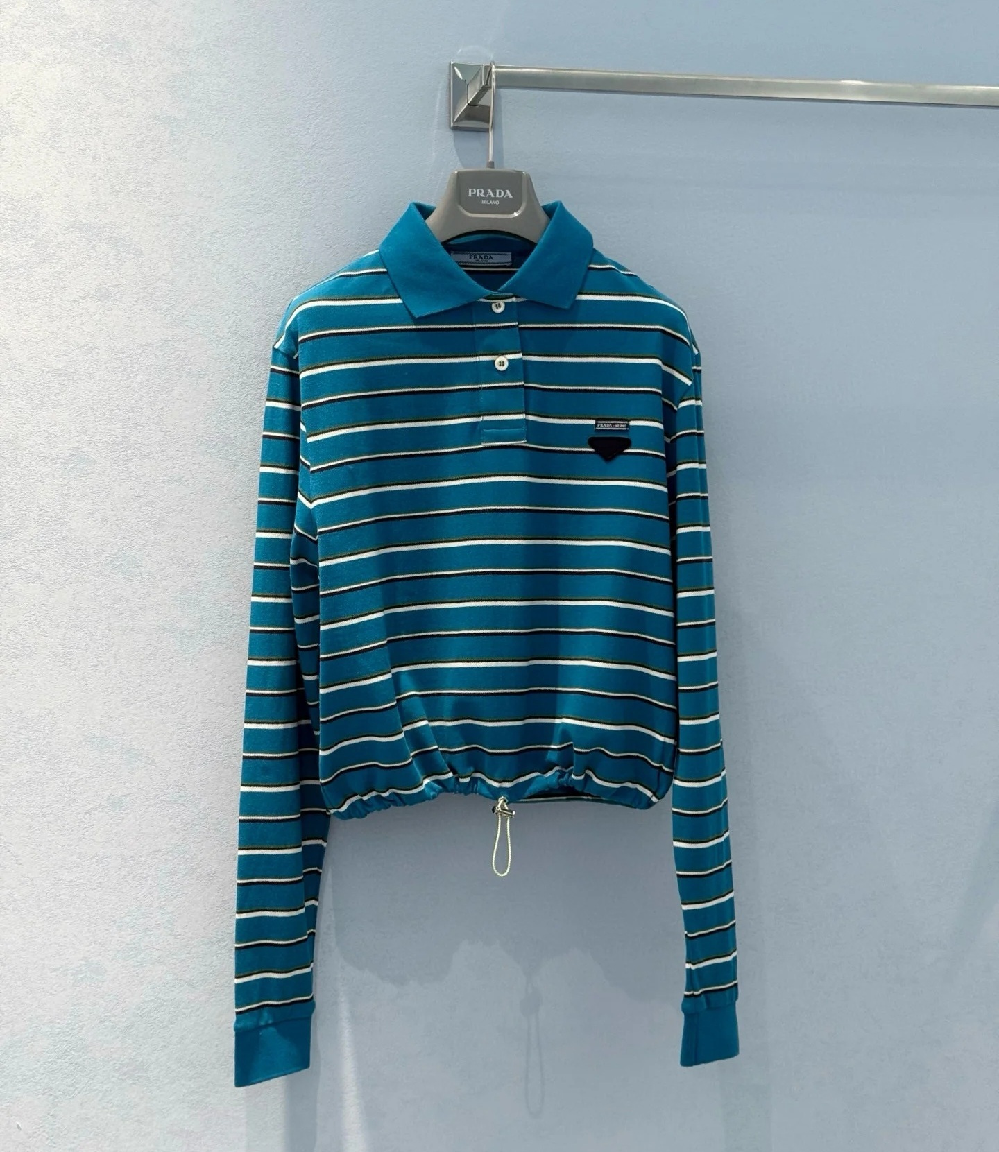 PRADA 經典款 藍間條色 長袖 女款