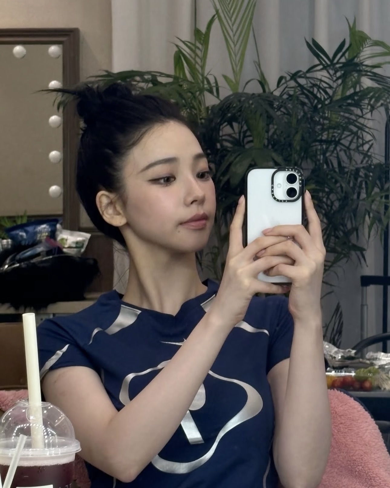 <門市現貨>女款 NIKE Sportswear Chill Knit 9號球衣 插肩 短T 短袖 修身 貼身 蕾絲邊 短版 深藍【II1950-410】/ 白色【II1950-100】Karina 同款 劉知珉