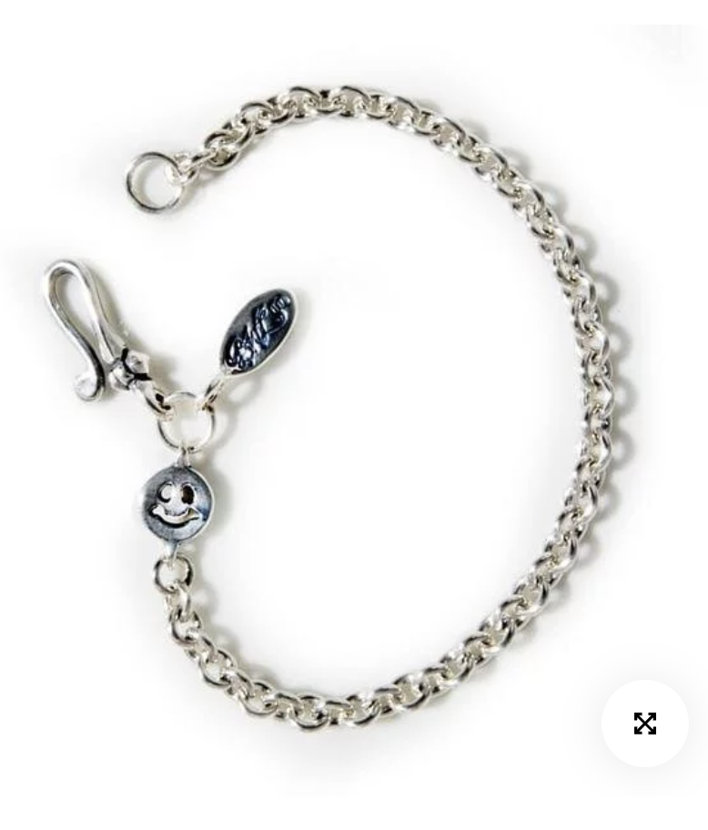 B596 圓形鍊式手鍊，帶小吊飾和橢圓形 BWL 標籤