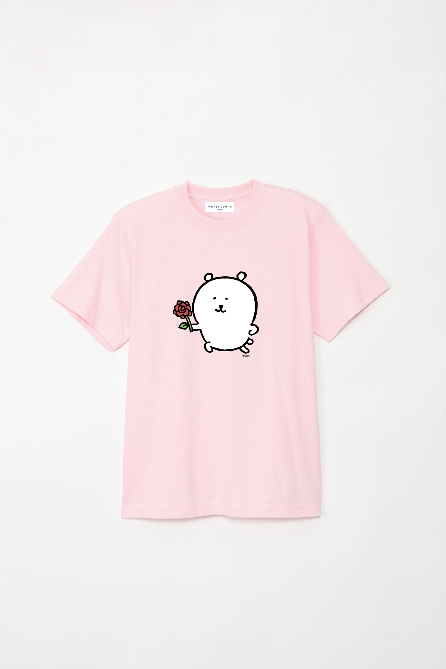 預訂｜白熊 ODM 5.6oz純棉短袖T恤 中央圖案 玫瑰白熊