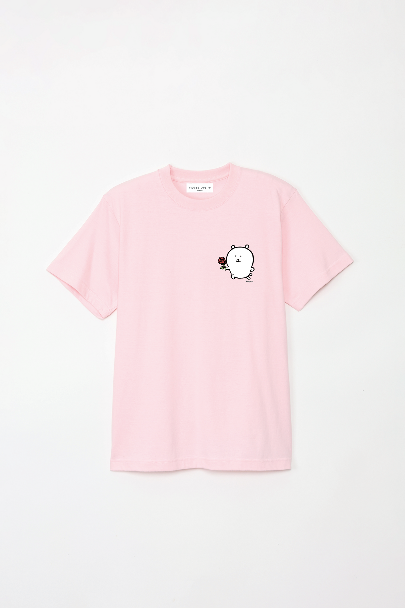 預訂｜白熊 ODM 5.6oz純棉短袖T恤 左胸圖案 玫瑰白熊