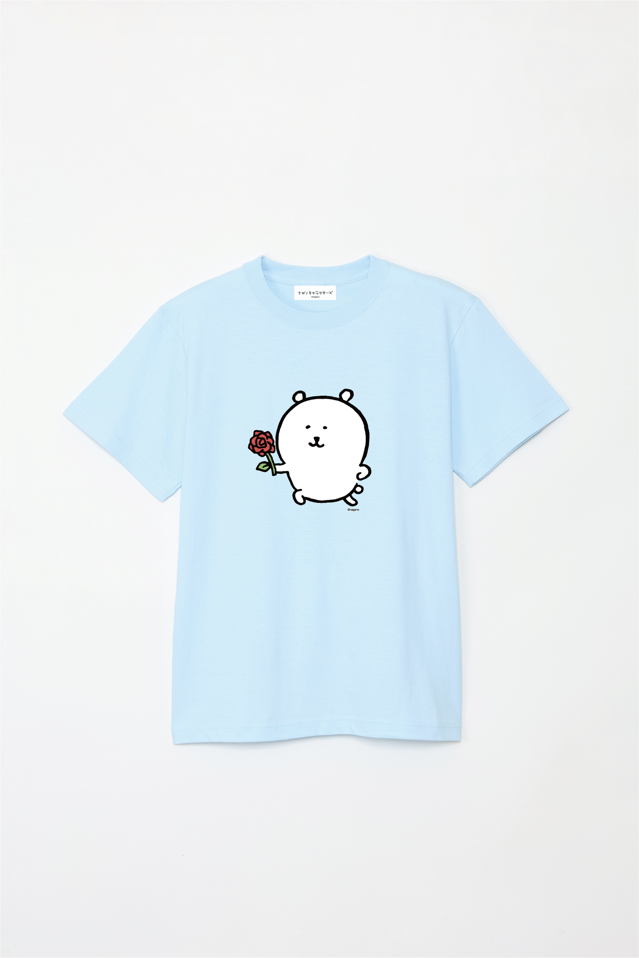 預訂｜白熊 ODM 5.6oz純棉短袖T恤 中央圖案 玫瑰白熊