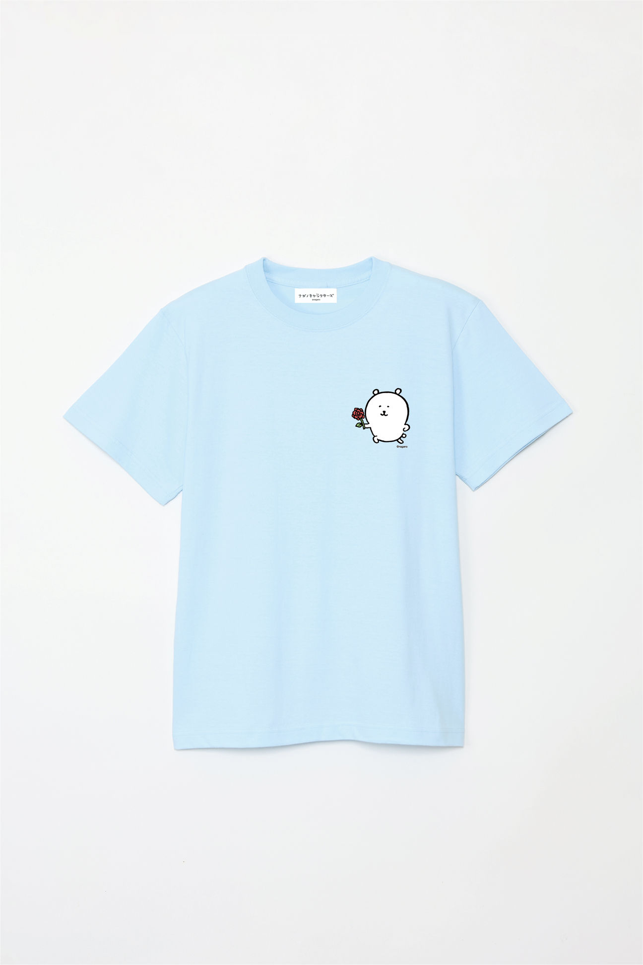 預訂｜白熊 ODM 5.6oz純棉短袖T恤 左胸圖案 玫瑰白熊