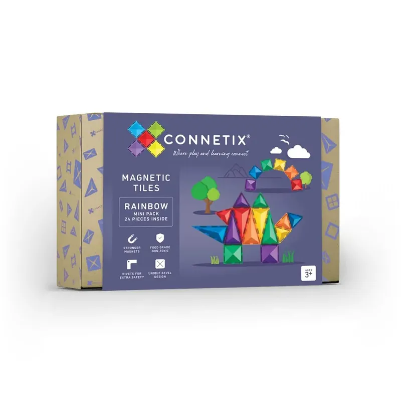 【澳洲 Connetix Tiles 磁樂積木】24片 彩虹迷你創意組