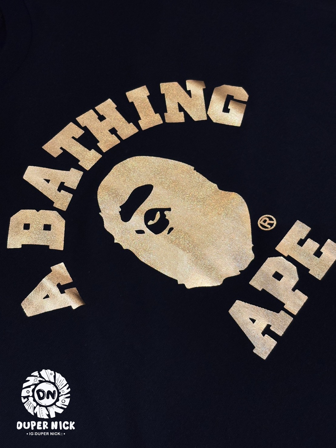 BAPE FOIL COLLEGE TEE 金色限定 燙金小猿人頭 LOGO 短袖