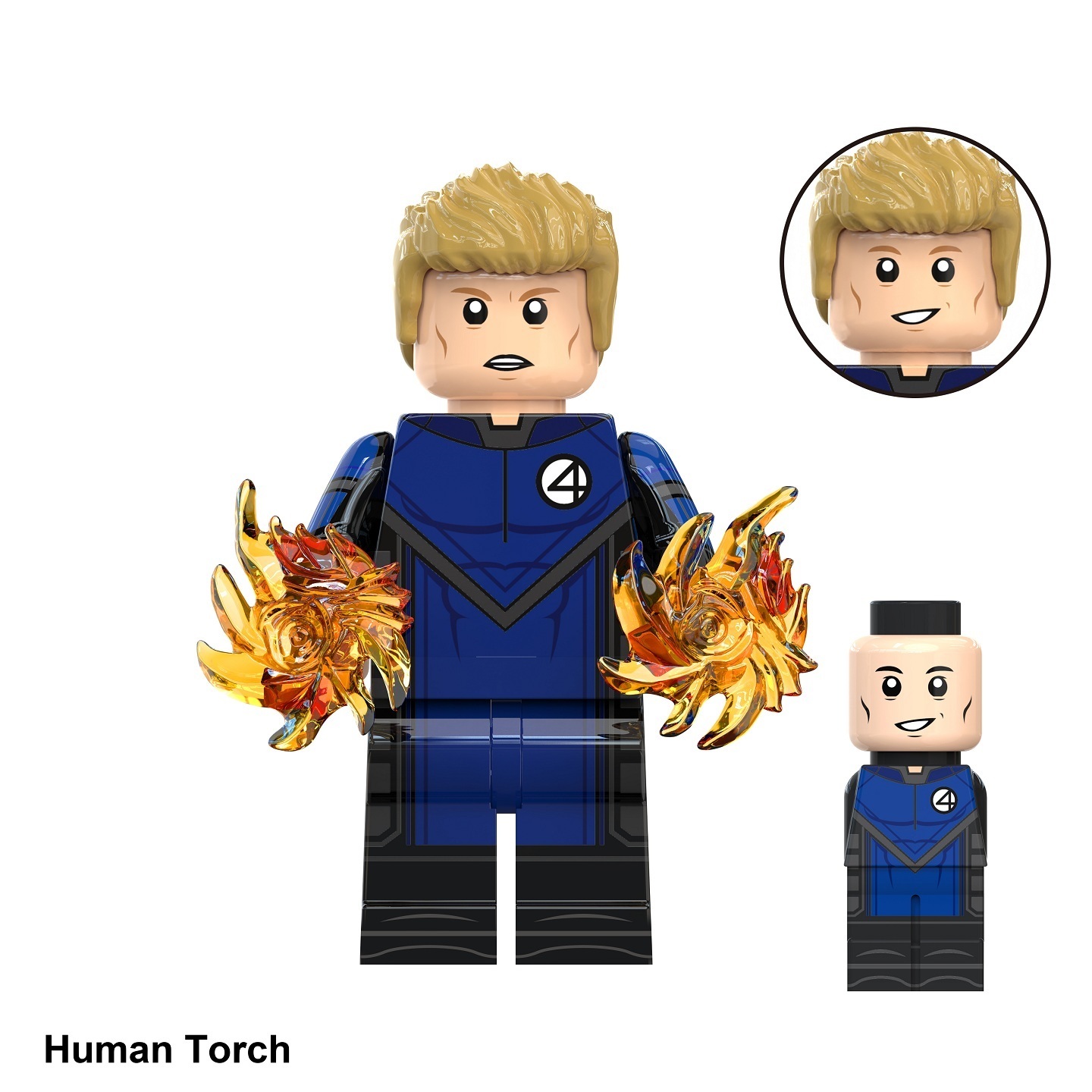The Fantastic Four Human Torch Custom Minifigures Minifigs Fit Lego TV6215 TV1124