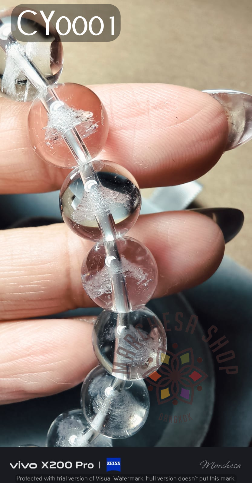 CY0001 - 【淨化自身 舒緩壓力情緒 防小三】天然高級數金字塔白幽靈手串