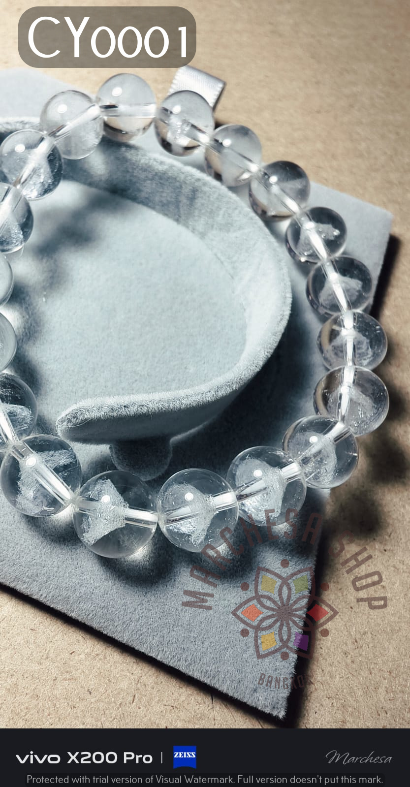 CY0001 - 【淨化自身 舒緩壓力情緒 防小三】天然高級數金字塔白幽靈手串