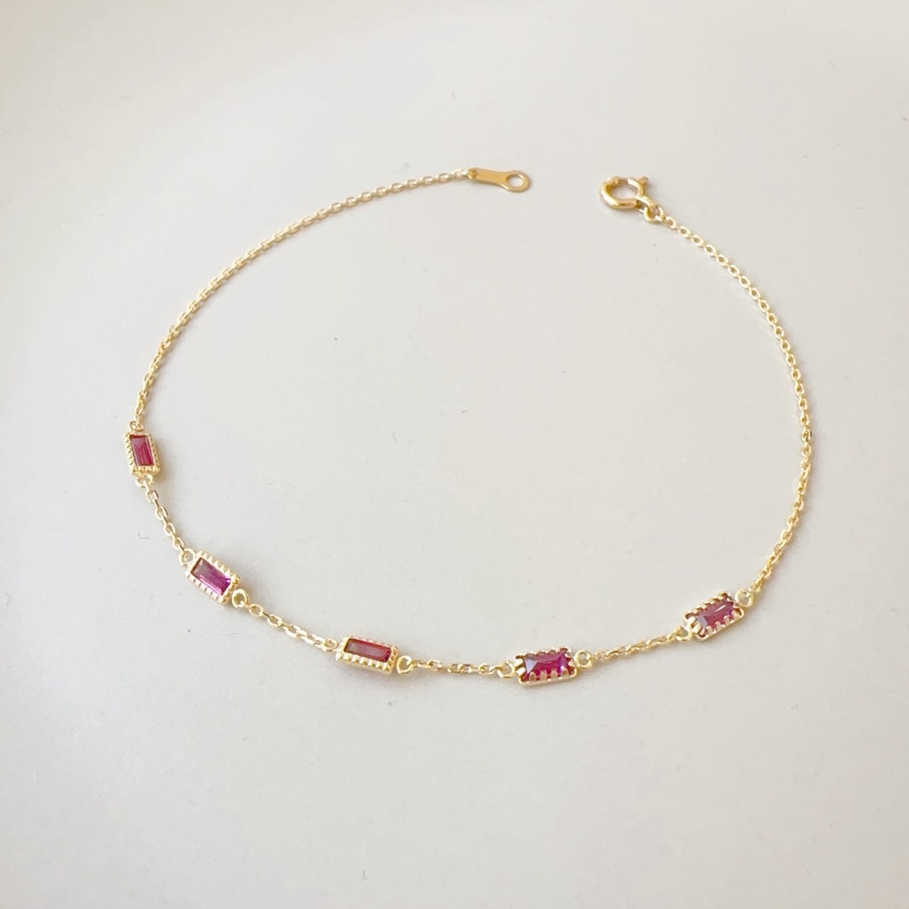 方形石榴石手鍊