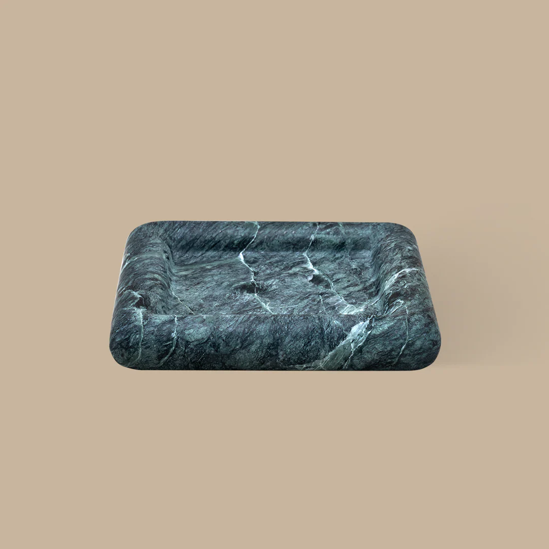 BLACK BLAZE 方形托盤/綠大理石