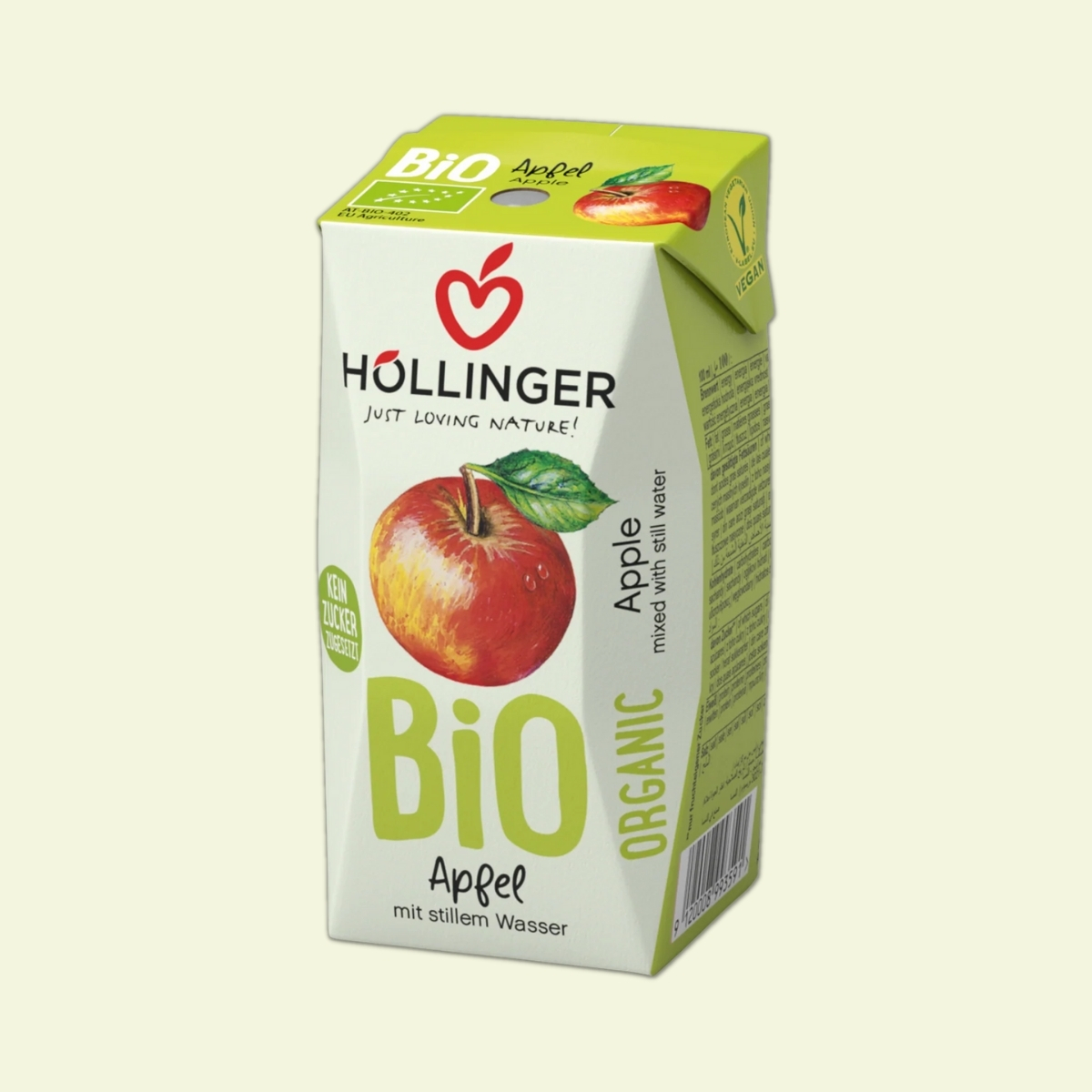 Hollinger - 有機無添加糖少甜兒童萍果汁, 200毫升, 環保紙吸管,全素