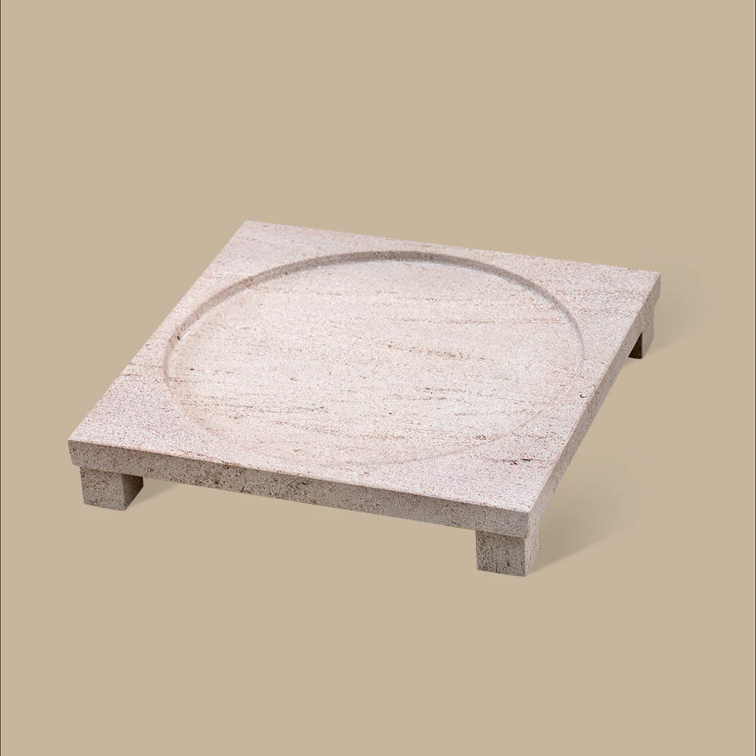 BLACK BLAZE 花園方形托盤/洞石