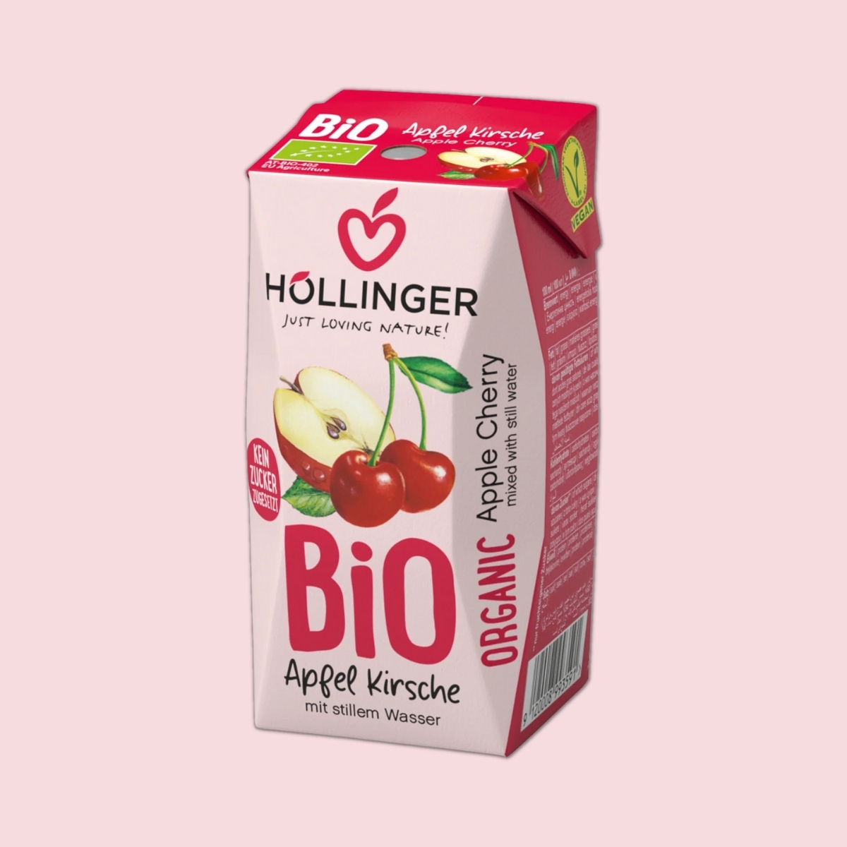 Hollinger - 奧地利有機無添加糖少甜兒童蘋果櫻桃汁, 200毫升, 環保紙吸管,全素