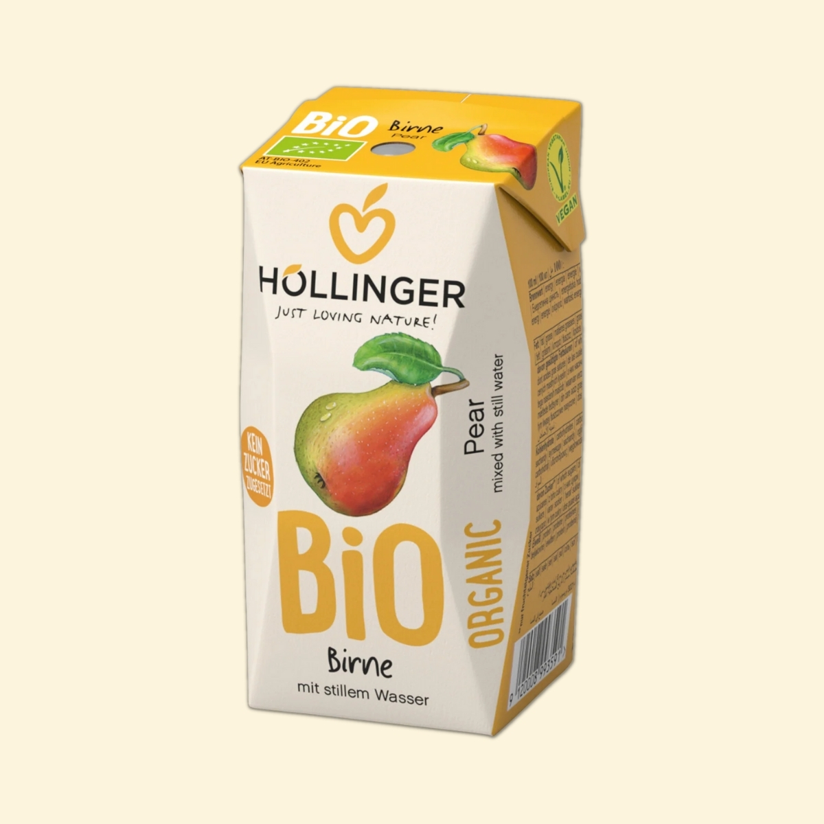 Hollinger - 有機無添加糖少甜兒童梨汁, 200毫升, 環保紙吸管,全素