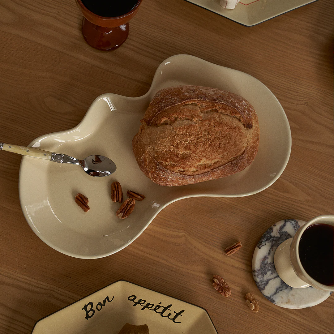 BLACK BLAZE 漂流托盤/米色陶瓷