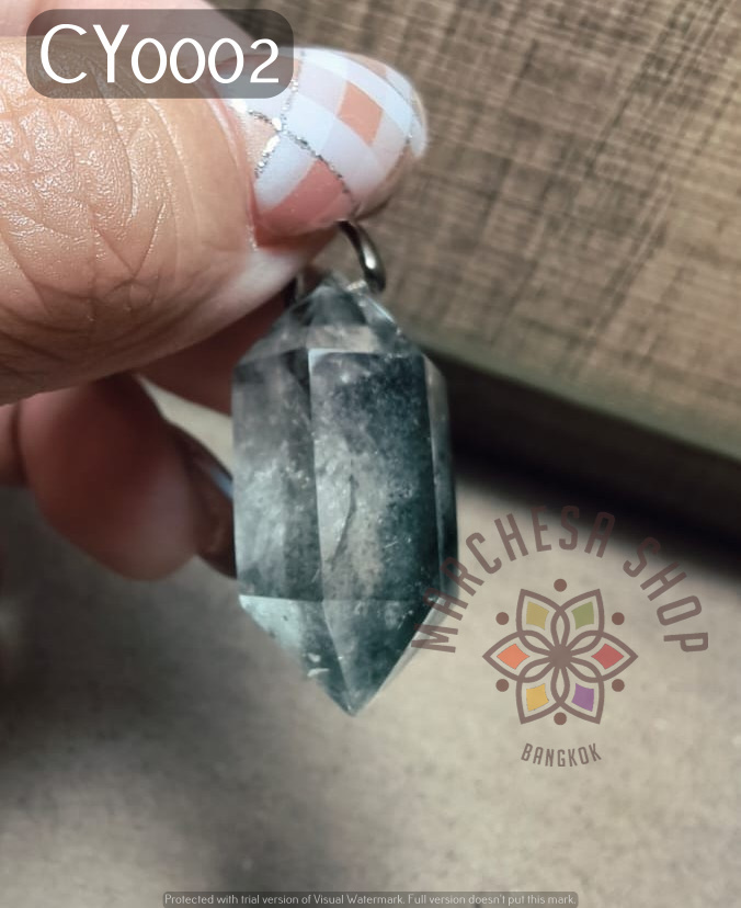 CY0002 - 【強勁財運石 主正財 助事業】天然綠幽靈吊飾