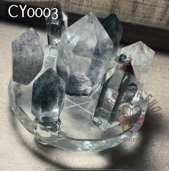 CY0003 - 【增強能量 招財納福 辟邪化煞】天然綠幽靈 晶柱七星陣