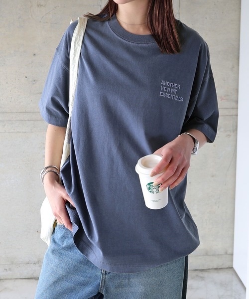 ANME / Pigment embroidered logo short-sleeved T-shirt