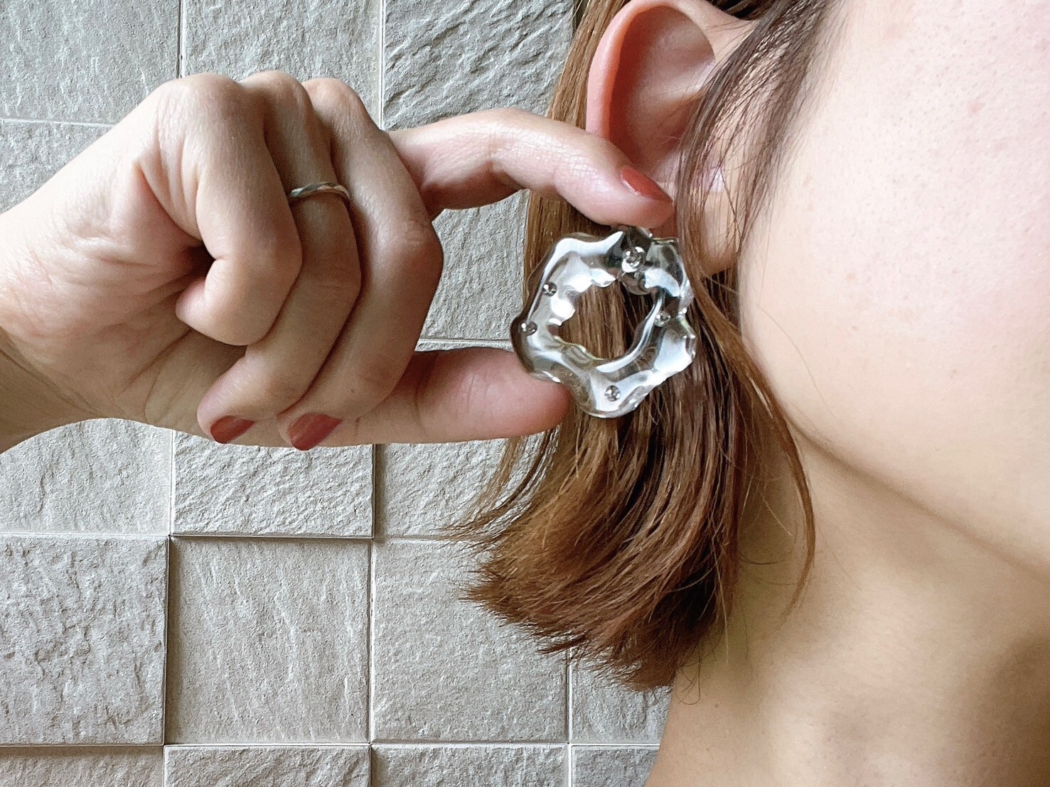 [marumo] uneune silver dot | 耳針 | NO.1