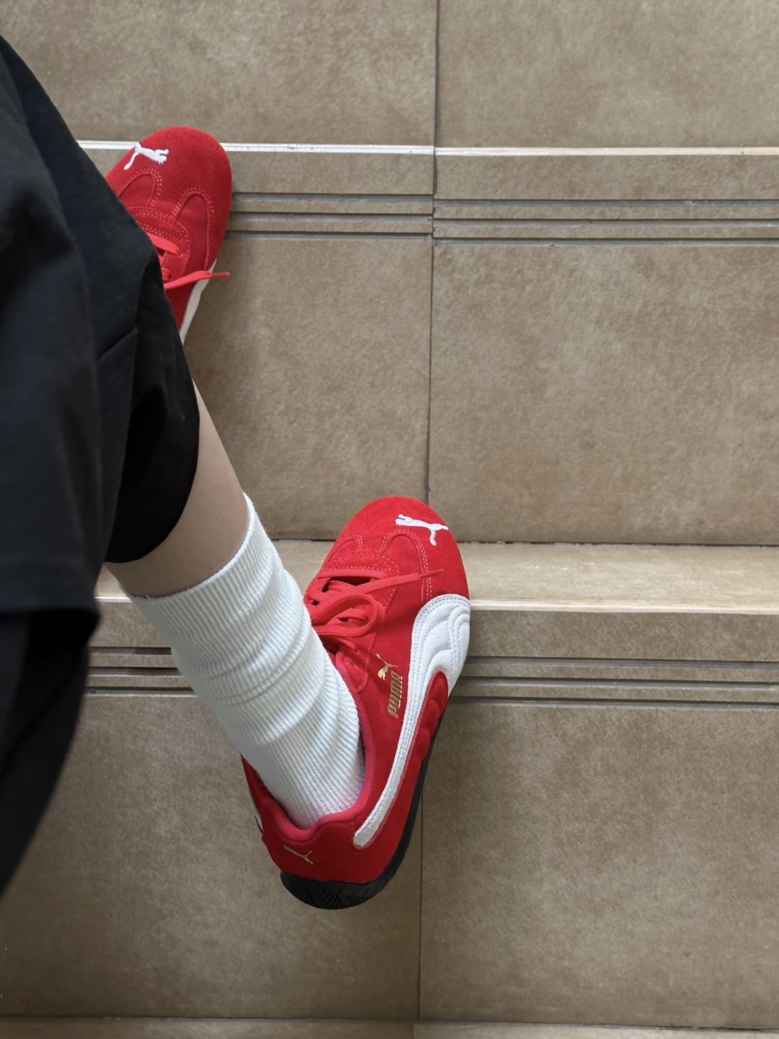 NG品-23.5cm-PUMA SPEEDCAT OG 賽車鞋 紅白