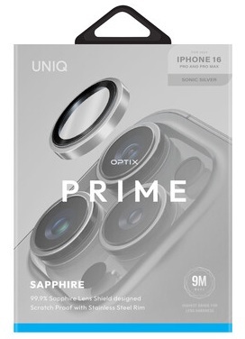 UNIQ-OPTIX Prime iPhone 16 Pro / 16 Pro Max 不鏽鋼邊框藍寶石相機鏡頭保護貼