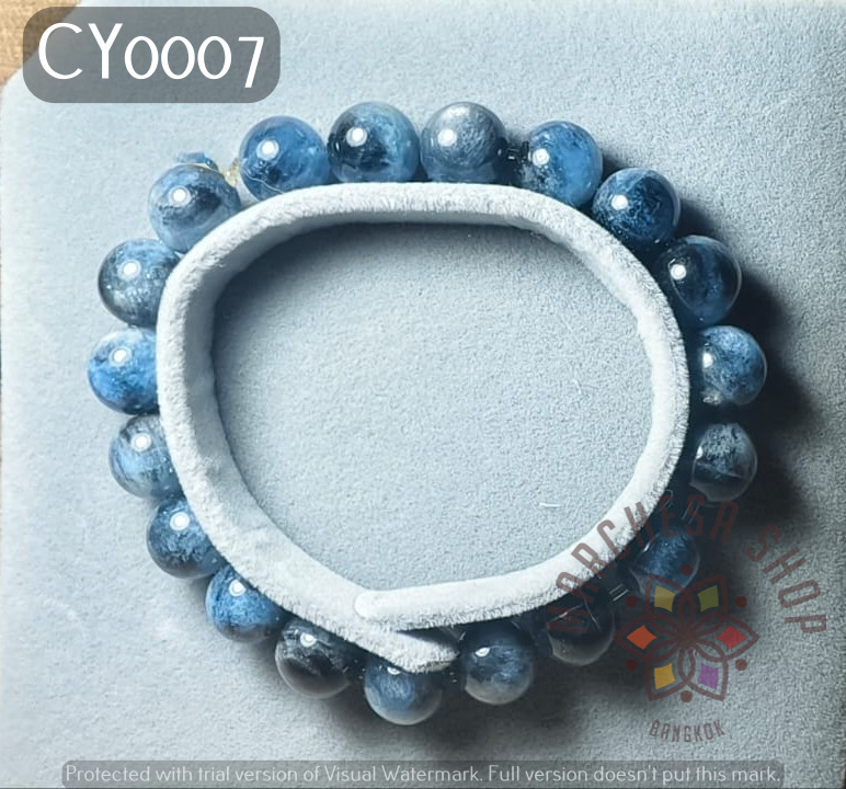 CY0007 - 【勇氣之石 說話石】高質天然魔鬼海藍寶 8mm 手串