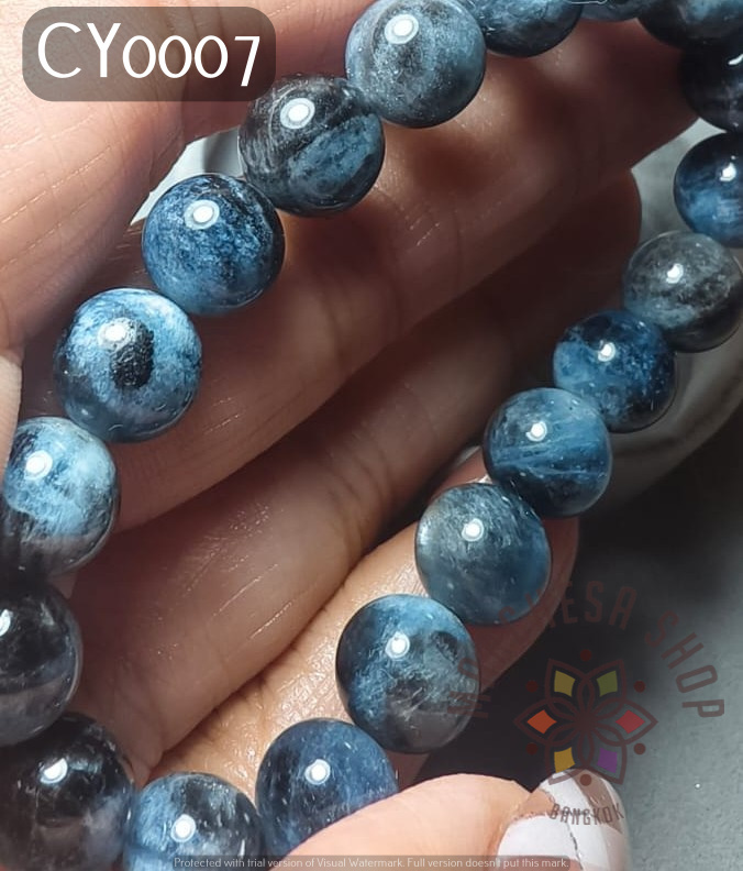 CY0007 - 【勇氣之石 說話石】高質天然魔鬼海藍寶 8mm 手串